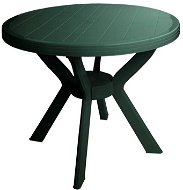 MEGA PLAST MEZZO O Asztal 90 cm, sötétzöld, PP - Kerti asztal