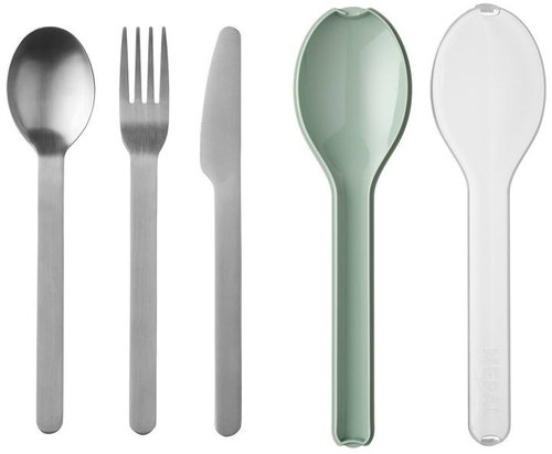 Mepal Set of travel stainless steel cutlery Ellipse Nordic Sage - Cutlery - Main image