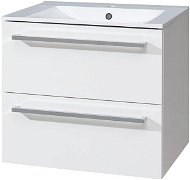 Bino bathroom cabinet with ceramic sink 60 cm, white/white - Bathroom Cabinet