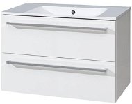 Bino kúpeľňová skrinka s keramickým umývadlom, 80 cm, biela/biela - Kúpeľňová skrinka