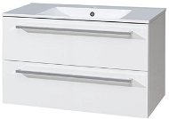Bino bathroom cabinet with ceramic sink 100 cm, white/white - Bathroom Cabinet