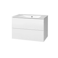 Aira, bathroom cabinet with ceramic sink 80 cm, white - Bathroom Cabinet