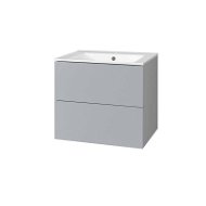 Aira, bathroom cabinet with ceramic sink 60 cm, grey - Bathroom Cabinet