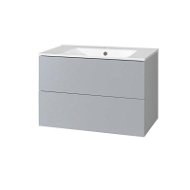 Aira, bathroom cabinet with ceramic sink 80 cm, grey - Bathroom Cabinet