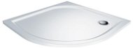 Mereo Štvrťkruhová sprchová vanička, 80 × 80 × 3 cm, R550, bez nožičiek, liaty mramor - Sprchová vanička