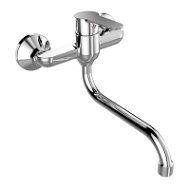 Mereo Wall-mounted sink mixer, Zuna, 150 mm, with 18 mm pipe arm - 200 mm, chrome - Tap