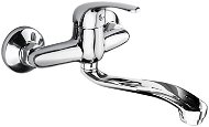 Mereo Wall-mounted sink mixer, Lila, 150 mm, with flat arm 210 mm, chrome - Tap
