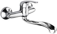Mereo Wall-mounted sink mixer, Lila, 100 mm, with flat arm 210 mm, chrome - Tap