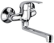 Mereo Wall-mounted sink mixer, Lila, 100 mm, with straight arm 210 mm, chrome - Tap