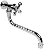 Mereo Wall-mounted basin mixer tap, Retro Victoria, with 18 mm swivel arm - 200 mm, chrome - Tap
