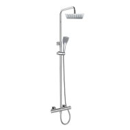 Mereo Thermostatic Wall Mounted Shower Faucet with Hose, Hand and Plate Square Shower Slim 200x - Tap
