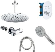 Mereo Shower set with thermostatic concealed push button mixer - 2-way - oval cover - Tap