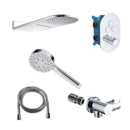Mereo Shower set with thermostatic concealed push button mixer - 3-way - oval cover - Tap