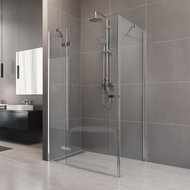 Mereo Shower enclosure, Novea, rectangle, 90x100 cm, chrome ALU, clear glass, door left and fixed pa - Shower Enclosure