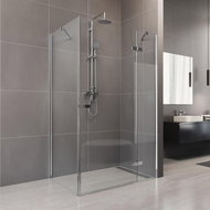 Mereo Shower enclosure, Novea, rectangle, 120x80 cm, chrome ALU, clear glass, right door and fixed p - Shower Enclosure