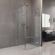 Mereo Shower enclosure, Novea, square, 120x120 cm, chrome ALU, clear glass, right hand door and fixe - Shower Enclosure