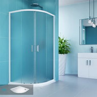 Mereo Kora shower set: shower cubicle R550, 90 cm, tray, siphon - Shower Enclosure