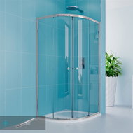 Mereo Shower set made of Kora Lite, quarter-circle, 80 cm, chrome ALU, clear glass and drainage trou - Shower Enclosure
