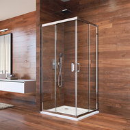 Mereo Shower enclosure, LIMA, rectangle, 100x90 cm, chrome ALU, glass Clear - Shower Enclosure