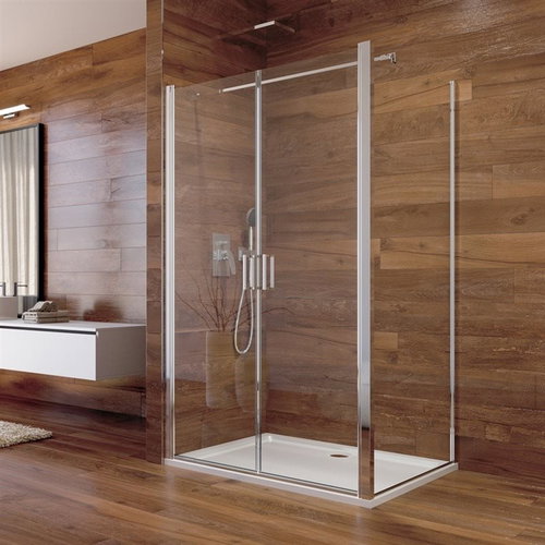 Mereo Shower enclosure, LIMA, rectangle, 80x90x190 cm, chrome ALU, glass Point - Shower Enclosure - Main image