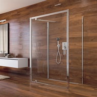 Mereo Shower enclosure, LIMA, rectangular, pivot. door, 2x side wall, 100x90x100x190cm, chrome ALU,  - Shower Enclosure