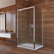 Mereo Shower enclosure, Lima, rectangle, 80x100x190 cm, chrome ALU, glass Point - Shower Enclosure