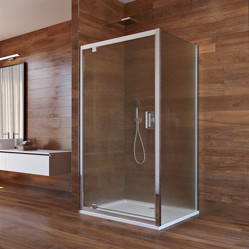 Mereo Shower enclosure, Lima, rectangle, 80x100x190 cm, chrome ALU, glass Point - Shower Enclosure - Main image
