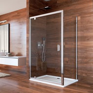 Mereo Shower enclosure, Lima, rectangle, 80x100x190 cm, chrome ALU, glass Clear - Shower Enclosure
