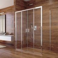Mereo Shower enclosure, Lima, rectangle, 140x80x190 cm, chrome ALU, glass Clear - Shower Enclosure