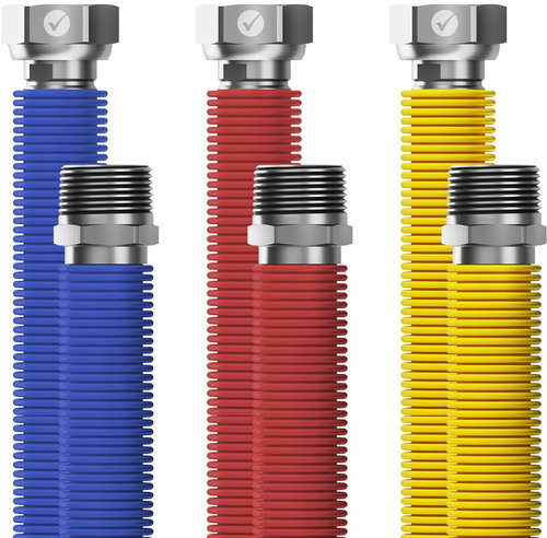 MERABELL Flexi R3/4" - G3/4" 30 - 60cm - 3 pcs hose (blue, red, yellow) - Feed Hose - Main image