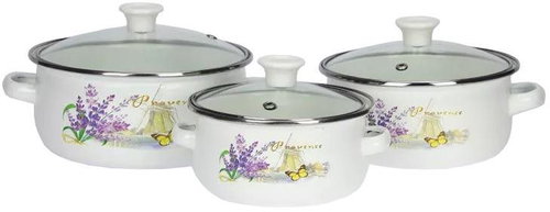 PRYMUS-AGD 6-piece set of enamel pots motif Mill - Kitchenware Set - Main image