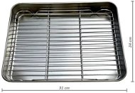 Nerezový plech na pečení s mřížkou, 31 × 24 × 5 cm - Baking Sheet