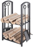 Lienbacher Wood Stand with Fireplace Tools - Fireside Log Holder