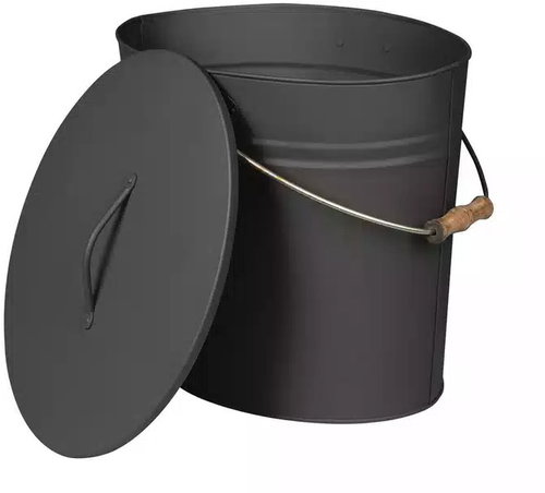 Lienbacher Oval ash container with lid 15l, anthracite - Ash Container - Main image