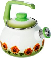 Metalac emaillierte Teekanne 2.5l, Sonnenblumen-Dekor - Wasserkocher