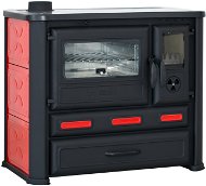 TIM SISTEM Alma Mons, red, left exhaust, 9kW - Solid Fuel Stove
