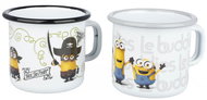 Metalac Enamel set 2pcs mugs 8cm, MINIONS grey + black rim - Kit