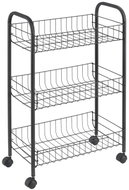 Metaltex Lugano Lava 3-Basket Trolley with Wheels, Matte Black, 41 × 23 × 63cm - Shelving Unit