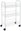 3-Basket Trolley with Wheels SIENA White 41 × 23 × 63cm