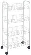 Metaltex PISA 4-Basket Trolley with Wheels, White, 41 × 23 × 84cm - Shelving Unit