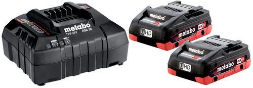 METABO Basic-Set LiHD 18V 2 × 4.0 Ah LiHD (Li-ion), ASC 55, carton H - Charger and Spare Batteries - Main image