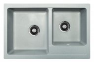 Metalac Granit X Quadro Plus 2D dvou s vaničkou, šedý - Granite Sink