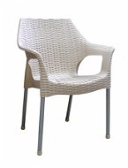 Záhradná stolička MEGAPLAST BELLA polyratan, AL nohy, champagne - Zahradní židle
