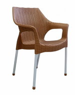 MEGAPLAST BELLA Polyratan, Aluminium Legs, Ochre - Garden Chair