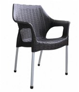 Garden Chair MEGAPLAST BELLA Polyratan, ALUM Legs, Wenge - Zahradní židle