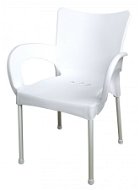 MEGAPLAST SMART plast, AL nohy, biela - Záhradná stolička