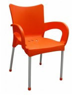 Garden Chair MEGAPLAST SMART Plastic, ALUM Legs, Orange - Zahradní židle