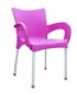 Garden Chair MEGAPLAST SMART Plastic, ALUMINIUM Legs, Pink - Zahradní židle