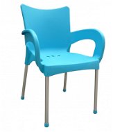 Garden Chair MEGAPLAST SMART Plastic, ALUMINIUM Legs, Turquoise - Zahradní židle