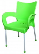 MEGAPLAST SMART plast, AL nohy, zelená - Záhradná stolička